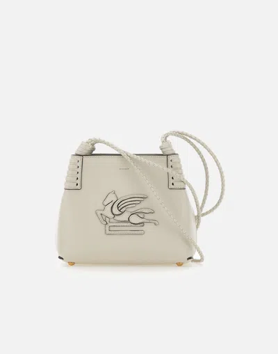 Etro Libra Mini White Leather Shoulder Bag