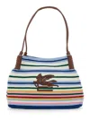 Etro 'libra' Multicolor Shoulder Bag With Maxi Logo On The Front