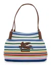 Etro Libra Multicolor Shoulder Bag With Maxi Logo On The Front In Fabric Woman In Multicolor