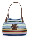Etro Libra Multicolor Shoulder Bag With Maxi Logo On The Front In Fabric Woman In Multicolor
