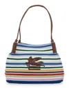 Etro Libra Multicolor Shoulder Bag With Maxi Logo On The Front In Fabric Woman In Multicolor
