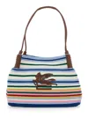 Etro Libra Multicolor Shoulder Bag With Maxi Logo On The Front In Fabric Woman In Multicolor