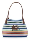 Etro Libra Multicolor Shoulder Bag With Maxi Logo On The Front In Fabric Woman