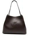 Etro Libra Leather Shoulder Bag In Braun