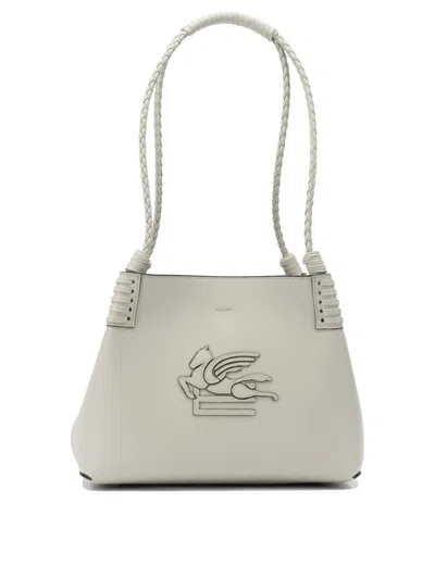 Etro Braided Handle Structured Shoulder Bag In Neutral