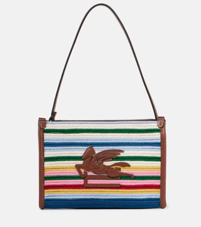 Etro Schultertasche Libra Small Aus Canvas In Multicolor