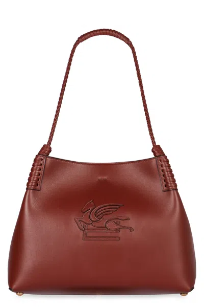 Etro Libra Small Leather Tote In Red