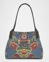 Etro Libra Small Shopper Tote Bag In Floral Jacquard