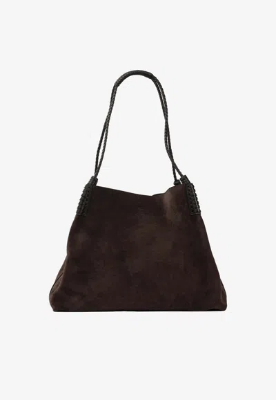 Etro Libra Suede Shoulder Bag In Brown