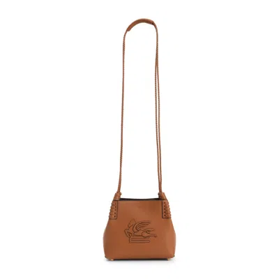 Etro Libra Xs Shoulder Bag In Brown Calf Leather