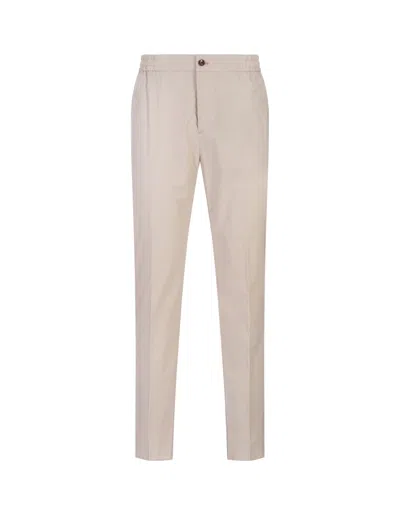 Etro Light Beige Casual Trousers With Elasticated Waistband In White