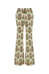 Etro Flared High Waist Full Length Trousers In Beige
