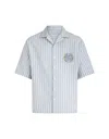 ETRO LIGHT BLUE AND WHITE STRIPED BOWLING SHIRT