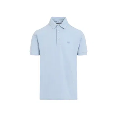 Etro Men's Roma Printed Undercollar Polo T-shirt In Blue