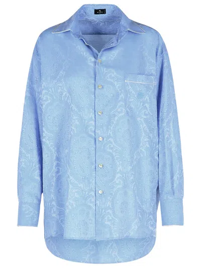 ETRO LIGHT BLUE COTTON SHIRT