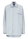 Etro Striped Pattern Shirt Asymmetric Hem In Blue