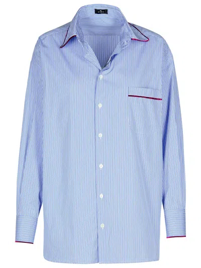 ETRO ETRO LIGHT BLUE COTTON SHIRT WOMEN
