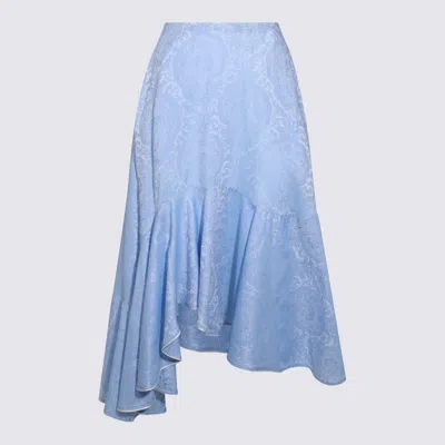 Etro Light Blue Cotton Skirt