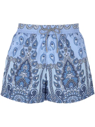 Etro Light Blue Elasticated Beach Shorts