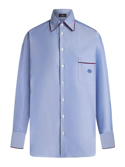 Etro Women's Striped Cotton Shirt In Blue