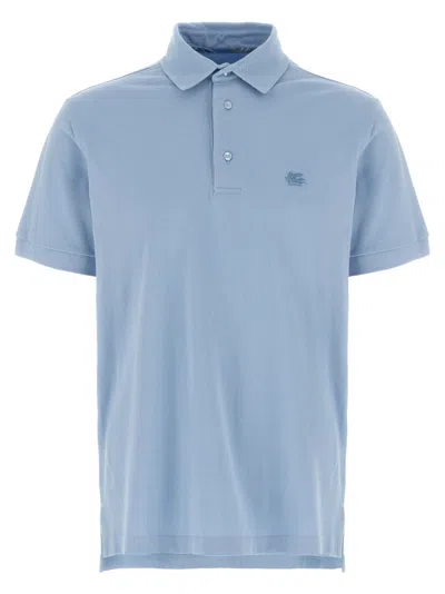 ETRO LIGHT BLUE PEGASO POLO SHIRT