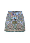 Etro Light Blue Shorts For Boy With Paisley Pattern In Light Blue