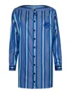 Etro Poplin Mini Dress In Blue