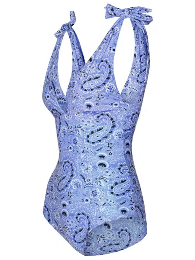 Etro Paisley-print One-piece Swimsuit In Blue