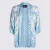 Etro Paisley Print Casual Kimono Top In Clear Blue