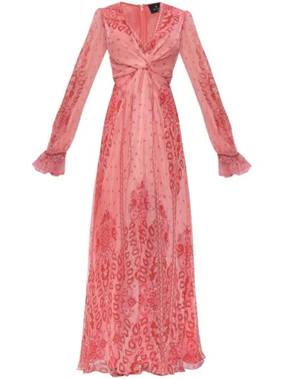ETRO LIGHT PINK PRINTED MAXI DRESS