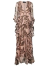 Etro Silk Long Dress In Pink
