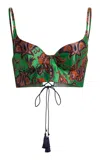 Etro Lightweight Brocade Bustier Top In Multi