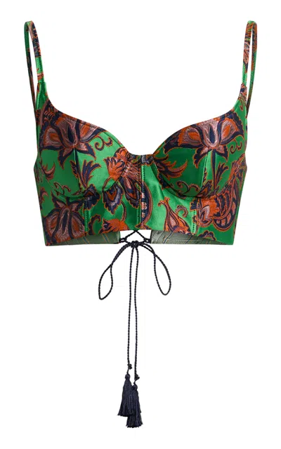 Etro Lightweight Brocade Bustier Top In Multi