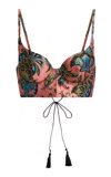 Etro Lightweight Brocade Bustier Top In Multi
