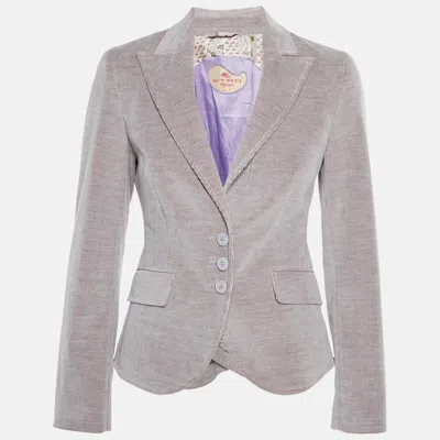 Pre-owned Etro Lilac Corduroy Regular Fit Blazer M In Purple