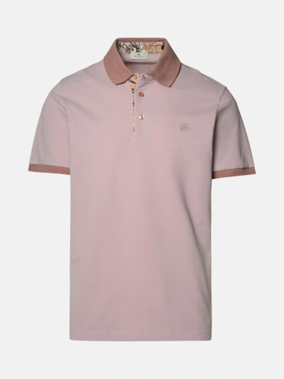 Etro Lilac Cotton Polo Shirt In Violet