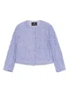 Etro Scalloped Corded Lace Jacket In Blue