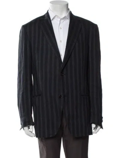 Pre-owned Etro Linen Blazer In Blue