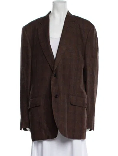Pre-owned Etro Linen Blazer In Brown