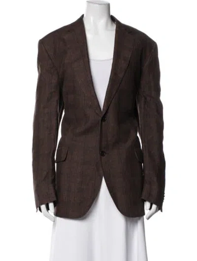 Pre-owned Etro Linen Blazer In Brown