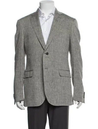 Pre-owned Etro Linen Blazer In Gray