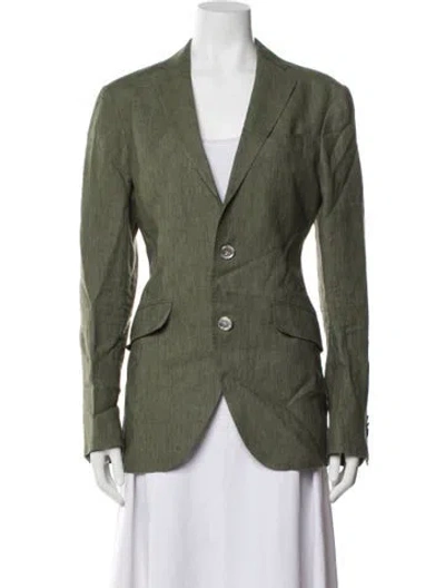 Pre-owned Etro Linen Blazer In Green