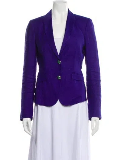 Pre-owned Etro Linen Blazer In Purple