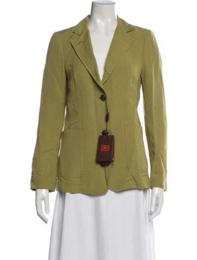 Pre-owned Etro Linen Blazer W/ Tags In Green