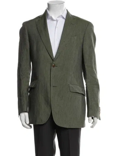 Pre-owned Etro Linen Coat In Green