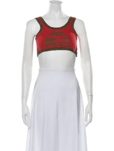 Pre-owned Etro Linen Graphic Print Sports Bra In Black
