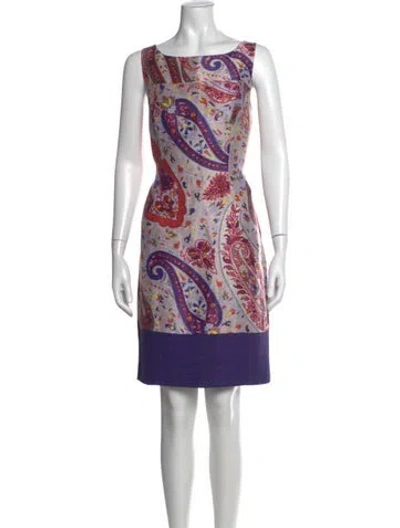 Pre-owned Etro Linen Knee-length Dress In Blue
