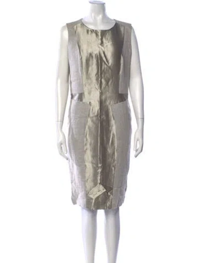 Pre-owned Etro Linen Knee-length Dress In Neutrals