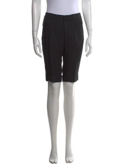 Pre-owned Etro Linen Knee-length Shorts In Black