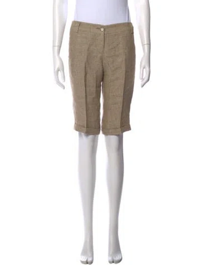 Pre-owned Etro Linen Knee-length Shorts In Neutrals